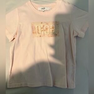 Dior Light Pink Short-Sleeve Logo Tee with Floral Box